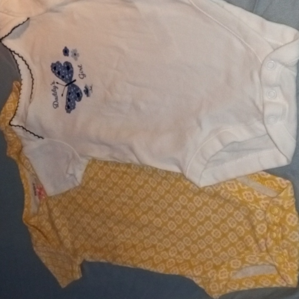 4/$20 The Children's Place/Carter's 6-9 Months Baby Girls Lot of 2 Bodysuits